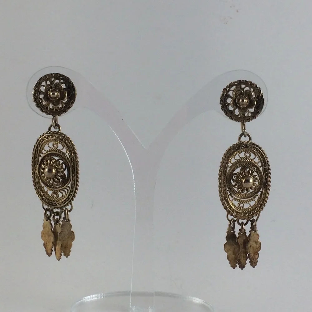 Vintage Gold plated sterling earrings